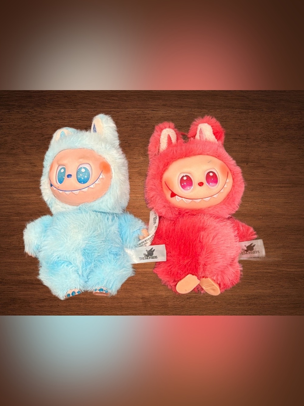 POP MART THE MONSTERS KEY CHAIN PLUSH ANIMAL.MOVES  HEAD ,FEET AND HEAD. (2monst